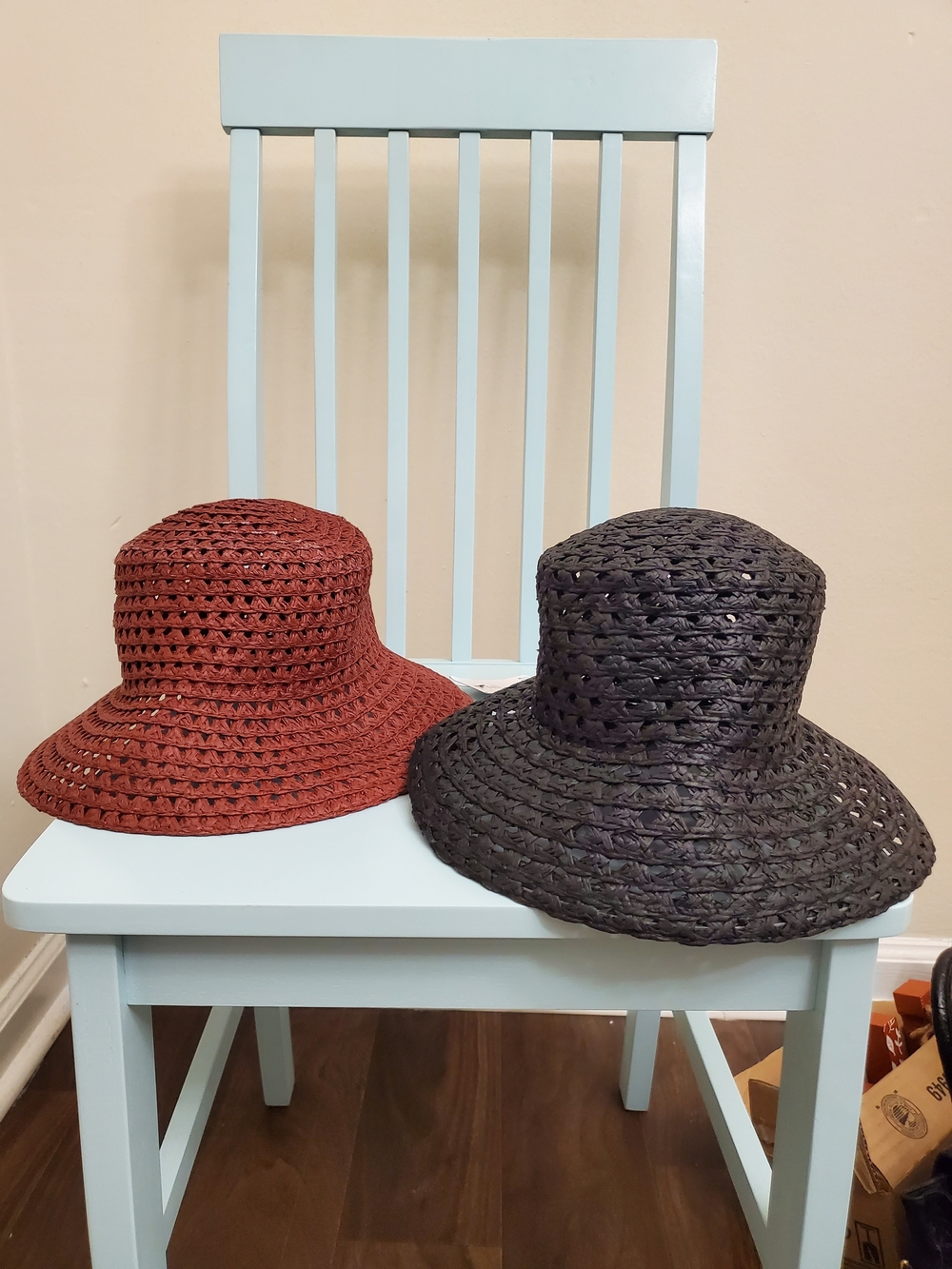 H&M Woven Bucket Hat in Burgundy and Black Set Of 2